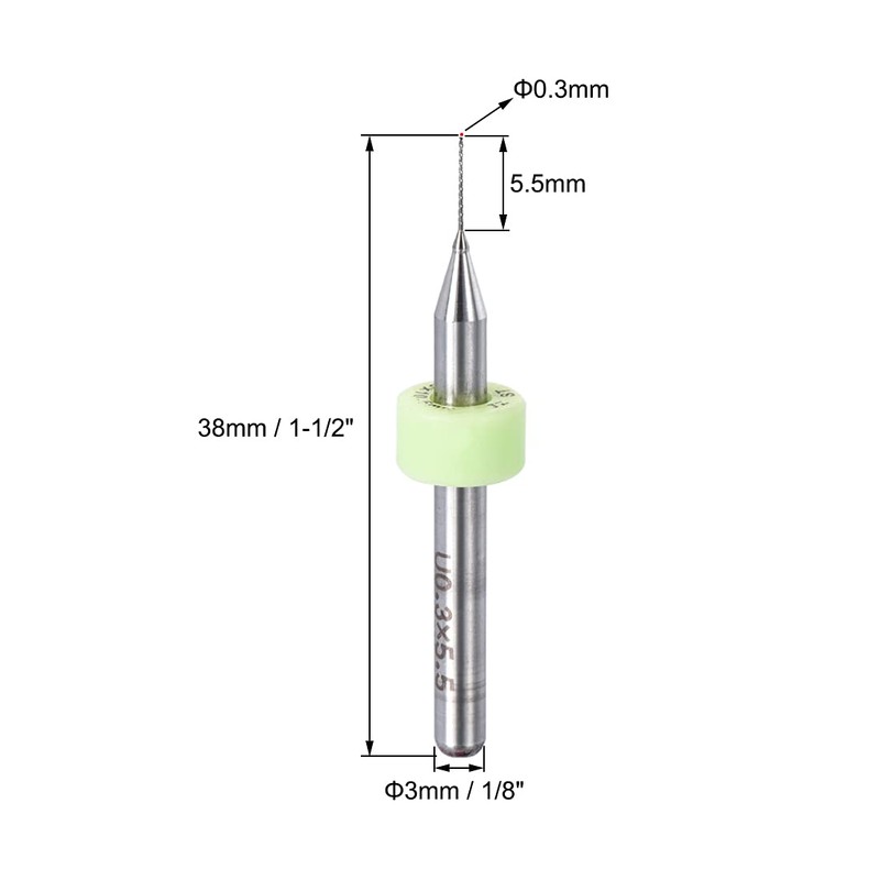 sourcing map PCB Drill Bit 0.3 mm Carbide Rotary Tool