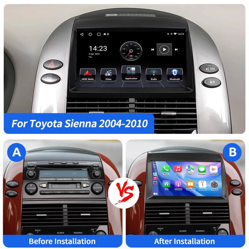 ESSGOO For Toyota Sienna 2004-2010 Android 13 Apple Carplay Car