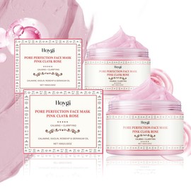 HOYGI Pink Clay & Rose Pore Perfection Face Mask 100g - Clarifies and tightens the pores, Transforms dull & tired skin, For All Skin Types – 100% Vegan - quantity: 【better offe】Qty:100ML*2