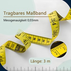 HSYTEK 3 Pieces 300 cm/120 Inch Tape Measure Bodies, Tailor Tape Measure Double-Sided Tape Measure Sewing Tape Sewing Supplies for Tailors for Measuring Lengths and Measurements, Yellow