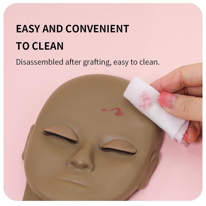 ANNAFRIS Eyelashes Extension Mannequin Head Replaced Eyelids Mannequin Head Practice