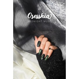 Osesshia Semi Cured Gel Nail Strips, 20 pcs Nail Wraps, Glaze Gel Nail Stickers, Salon Quality French Manicure, Full Decal Gel Polish Strips, Long Lasting SCG, Easy on, UV Required (Midnight Muse)