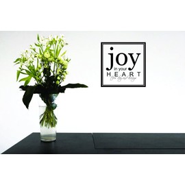 Decal - Peel & Stick Wall Sticker : Joy in Your Heart This Day and Always. Text Lettering Life Quote Bedroom Living Room Home Decor Picture Art Size :16 Inches x 16 Inches