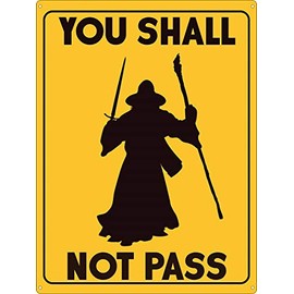 Letrero de estaño para letreros clásico de metal con texto "You Shall Not Pass", letrero de rancho hombre cueva granja, 8 x 12 pulgadas, decoración única de pared