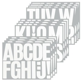 144 Pieces Self-Adhesive 3 Inch Letter Stickers, Vinyl Alphabet Sticker for Mailbox, Signs, Bulletin Boards - 12 Sheets White