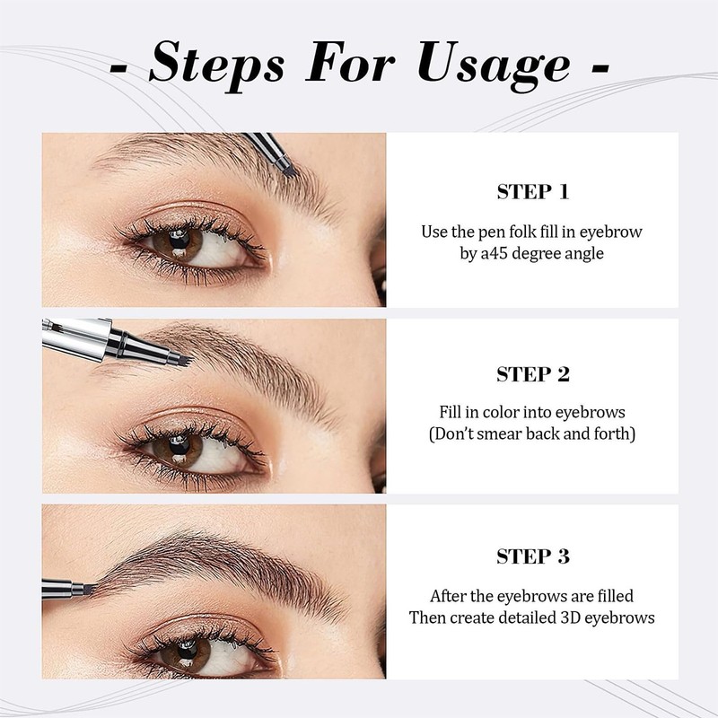 Eyebrow Pencil Microblade Brow Pen, 3D Waterproof Microblading Eyebrow Pen
