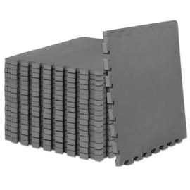 ProsourceFit Extra Thick Puzzle Exercise Mat 1", EVA Foam Interlocking Tiles for Protective, Cushioned Workout Flooring for Home and Gym Equipment, Grey 3-Pack