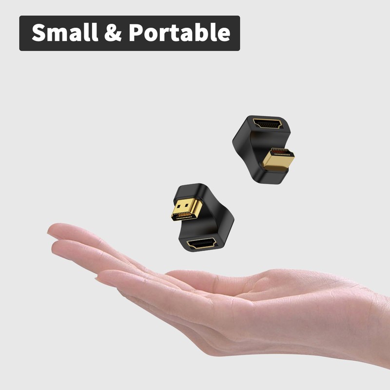 Duttek 8K HDMI 2.1 U-Shaped Adapter, 48Gbps 180-Degree HDMI Male