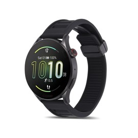Koelaa 20mm Armband für Garmin Venu/Venu Sq 2/Venu 2 Plus/Venu Sq Music/Vivoactive 5/Vivoactive 3/Garminmove 3, Verstellbare Magnetisches Silikon-Uhrenarmband-Schwarz