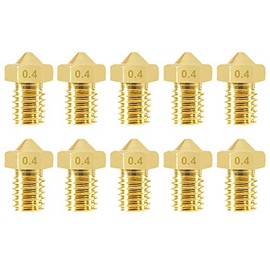 Aokin 10 Pcs Extruder Nozzles 3D Printer Brass Nozzles for E3D V5 V6 0.4mm for 1.75mm Filament 3D Printer