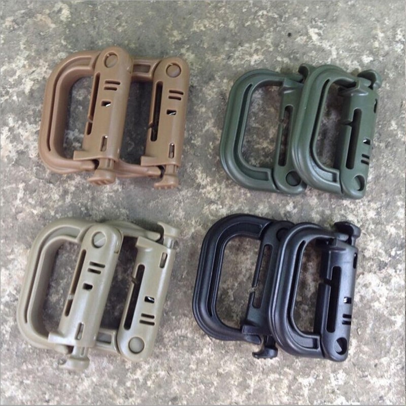 AIMALL 2pcs Tactical Carabiner Hook D-Ring Clip for Military Backpack