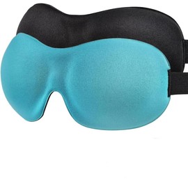 Sleep Mask Invisible Alar Deep Orbit 3D Eye Mask Ultra Lightweight & Comfortable Sleeping Mask for Travel, Nap, Shift Works, Black & Blue