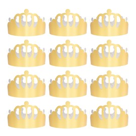sourcing map 12 Pcs Paper Crowns Gold Foil Birthday Crowns Bulk Party Hats for Birthday Party Hats Decoration Crown Party Supplies,Crown Style