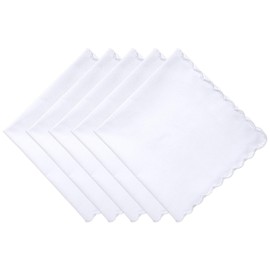 ElevateTech Women's Small White Handkerchiefs, Cotton Fabric Handkerchiefs Set with Wavy Edge, Fabric Handkerchiefs, Handkerchiefs, Handkerchiefs, Handkerchiefs, Handkerchiefs, Bridal Wedding Gift,
