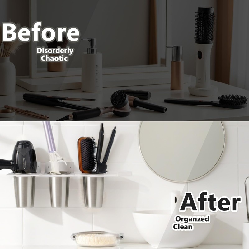 AVMDOM Hair Hot Tools Wall Mount, Hair Tool Organizer Acrylic