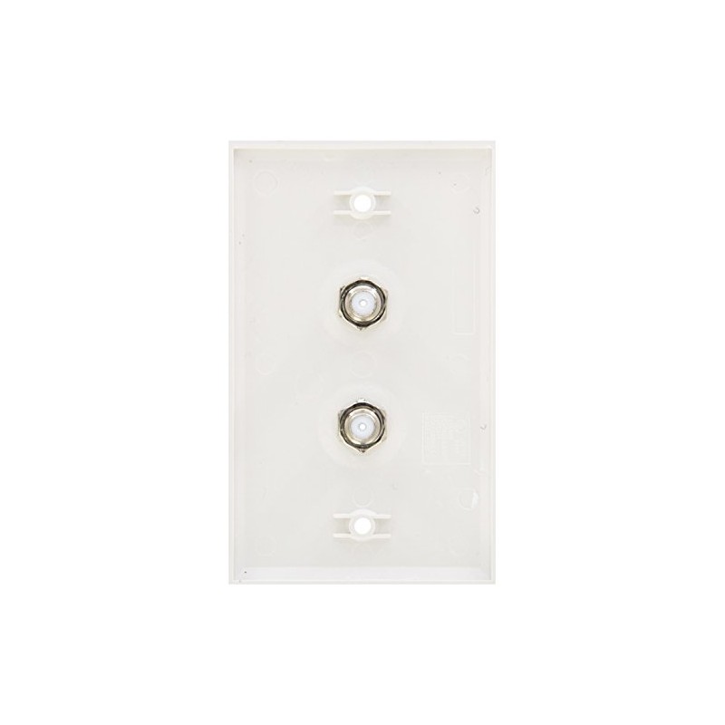 Morris 85021 Double F Connector Wall Plate, White