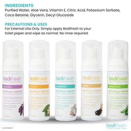 Bodifresh Toilet Paper Foam, Liquid Wet Wipe | Plant-Based, Eco Friendly Flushable Wet Wipe Alternative with Aloe & Vitamin E (1.7 Fl Oz (Pack of 1), Lavender)