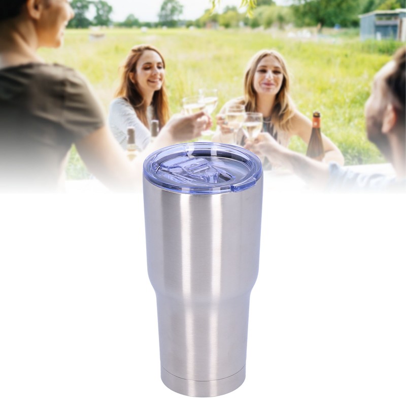 2‑Layer 30oz Vacuum Cup with Lid Reusable Stainless Steel Insulation