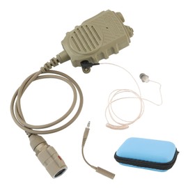 Listen Only Earpiece 3.5mm,6 Pin PTT & Speaker Mic for PRC152/163 Radio,w/7.0mm Jack for Tactical Headset