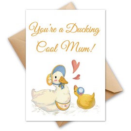 HOMANGA Mothers Day Card for Mom Grandma Stepmom Grandmother Wife, Mothers Day Card from Son or Daughter, Funny Mother's Day Greeting Cards with Envelope, 13x18cm (Duck)