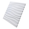 Art3d Plastic 3D Wall Panel PVC Wave Wall Design, White,