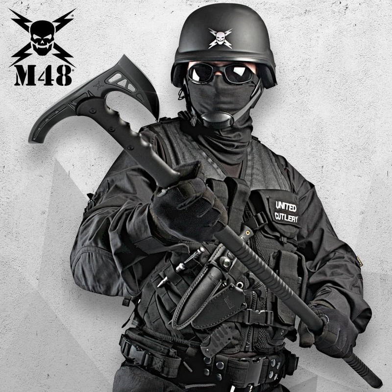 M48 Kommando Survival Axe Hiking Staff | Cast Stainless Steel