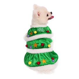 Mogoko Dog Cat Christmas Tree Costume, Funny Pet Cosplay Dress, Puppy Fleece Outfits Warm Clothes for Xmas