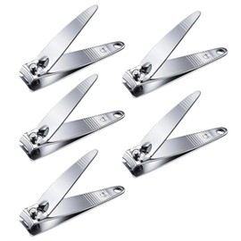 5 PCS Stainless Steel Slanted Metal Slanted Edge Nail Cutting Clippers Pedicure Manicure Tool Slanted Tip Cuticle Nail Clipper Cutter Nail Clipper Cutter Pedicure Manicure Tool