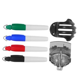 Kisangel 6pcs Golf Ball Line Liner Drawing Marking Alignment Putting Tool Drawing Device for Accurate Ball Positioning for Training and Competition