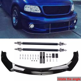 Unbranded For Ford F-150 SVT Lightning Glossy Front Bumper Lip Splitter Spoiler Body Kit