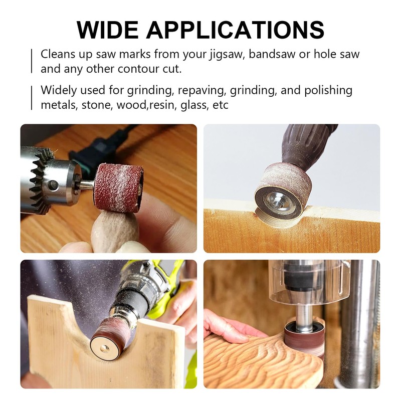 scottchen PRO 2”Long Sanding Drums and Sleeves Set with 1/4”shank
