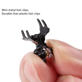 ANBALA 65pcs Mini Hair Clips No-Slip Grip Jaw Clip Glitter Teeth Clip Rhinestone Hair Clips White Flower Hair Accessories for Women Girls (White)