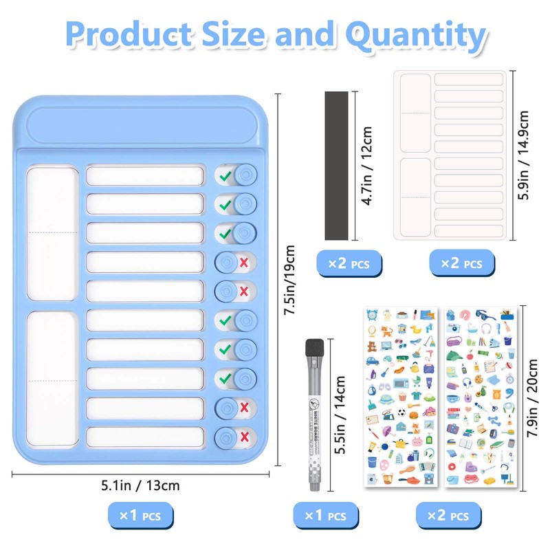 Audab Dry Erase Chore Chart for Kids, Magnetic Whiteboard Checklist