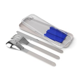 MONBENTO - Besteck für unterwegs MB Slim Box – Blau – Besteckset Lunch Box mit Etui für Bentos MB Original MB Square und MB Sense – Besteck für Mahlzeiten unterwegs Outdoor – Gabel, Messer, Löffel