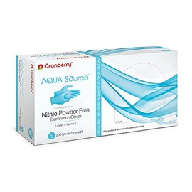 Cranberry USA Cranberry Aqua Source Nitrile Exam Gloves, Case of 2000, Small, Aqua, Lanolin & Vitamin E, 4.0 Mil