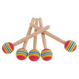 Kisangel 5pcs Rainbow Hammer Sticks Safe Soft Percussion Mallet Drumsticks for Fun Music Instruments for Skill Development Educational for Boys