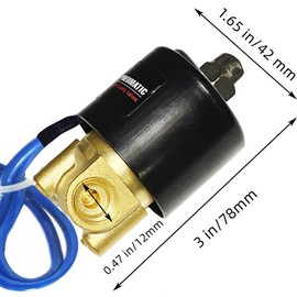1/4" NPT Brass Electric Solenoid Valve 12V DC Normally Closed VITON (Standard USA Pipe Thread). Solid Brass, Direct Acting, Viton Gasket Solenoid Valve by AOMAG