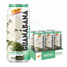 De Mi Pais Soursop - Guanabana Juice with Pulp, Premium Quality, Refreshing Fruit Beverage, Canned Juice, Perfect for Tropical Drinks, Organic Experience, Size 16.57 Fl Oz, 6-Pack
