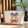 Udinaz Coquette 4th of July Cherry Heart Makeup Bag, Patriotic