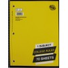 1 Subject College Ruled Spiral Notebook Solid Colors Perforated Edge