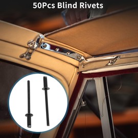 TUCKBOLD Open End Large Flange Blind Rivets Black 50 Pcs 3mm Grip Diameter 10mm Grip Length 6mm Flange Diameter Iron