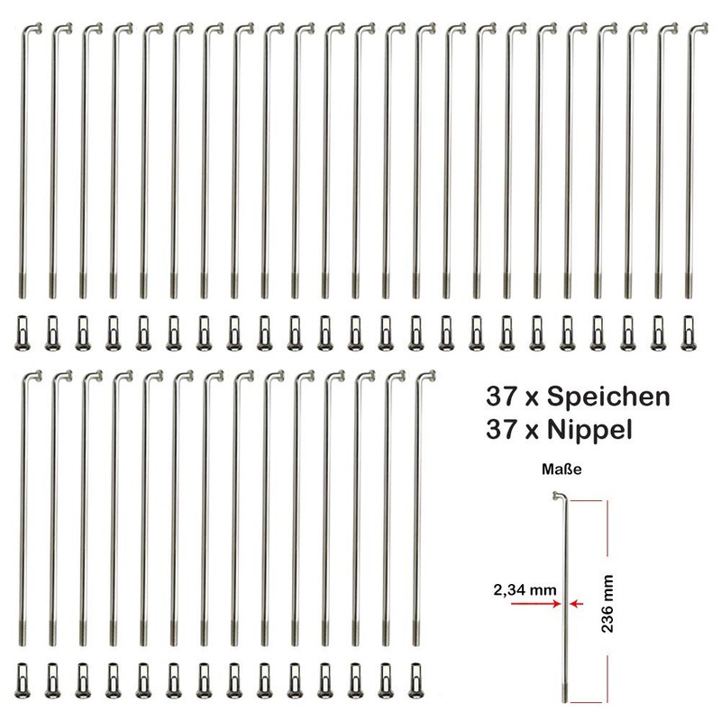 Niro Cargo Spokes 236 mm Reinforced 2.34 mm with Brass