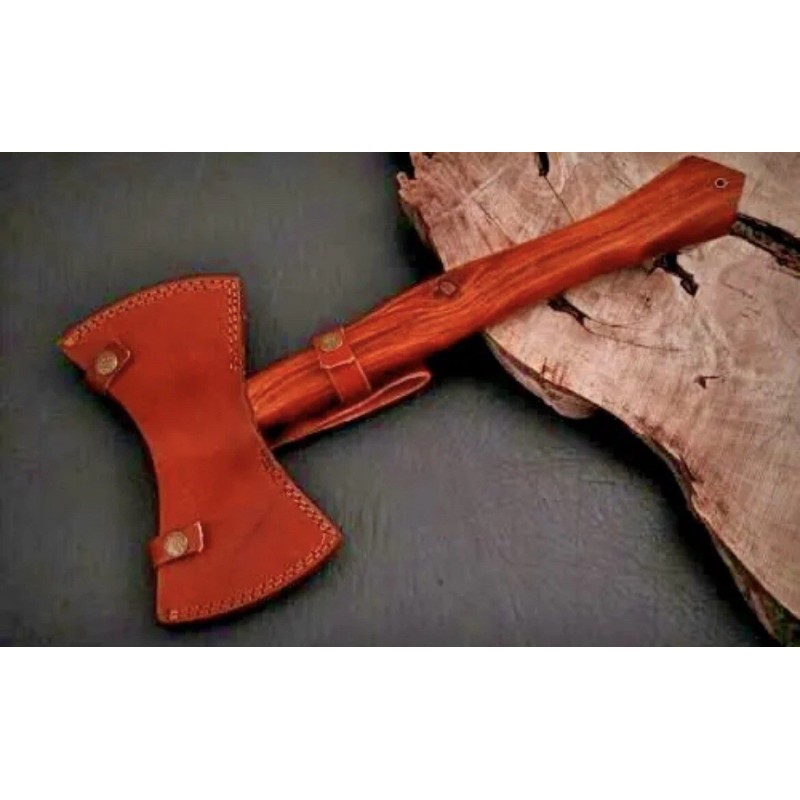 DAMASCUS HANDMADE DAMASCUS STEEL DOUBLE HEAD AXE