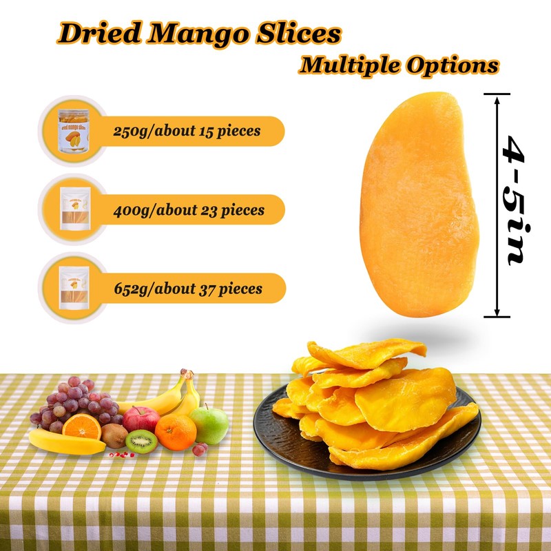 Dried Mango Slices Thick & Large Cuts Bagged /14oz(400g)