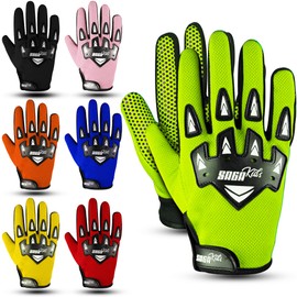 SAGA SPORTS Youth Motocross Gloves – Pro-Grade Protection for Dirt Bike & BMX Riders | High-Performance Gear for Boys & Girls | Built for Future Champions (Neon Yellow, Small [4-6])