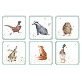 Pimpernel 10.5 x 10.5 cm MDF with Cork Back Wrendale Designs Coasters, Set of 6, Multi-Colour