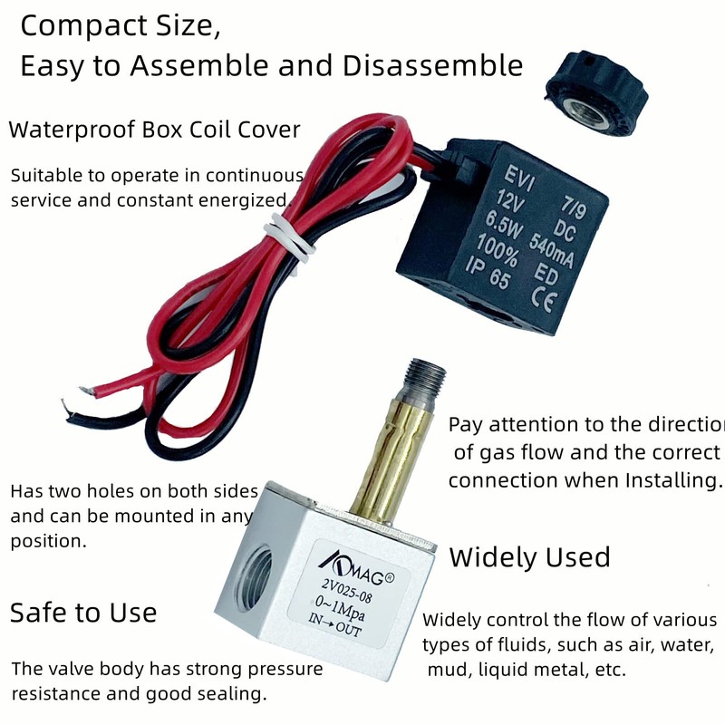 1/4inch DC 12V 2 Way Normally Closed Electric Solenoid Air