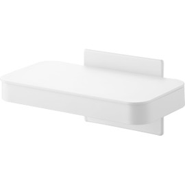 Yamazaki 1919 Magnetic Plastic Bag Holder with Lid, White, W 7.1 x D 4.1 x H 3.1 inches (18 x 10.5 x 8 cm), Tower Floating Triangle Corner