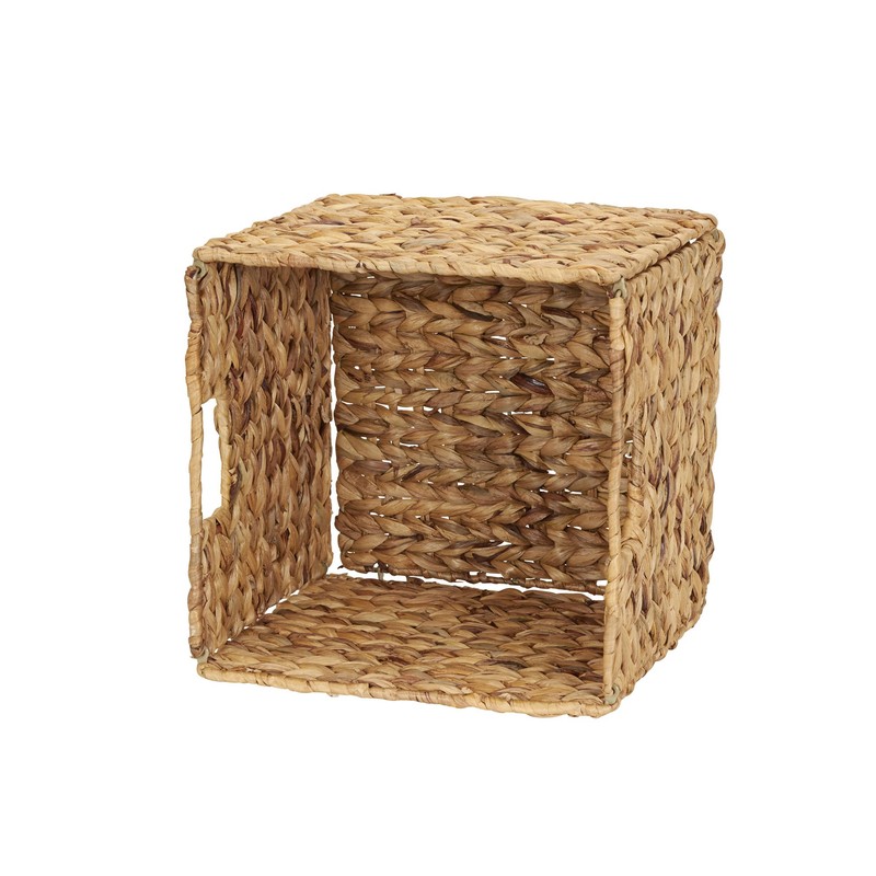 Household Essentials Wicker Open Storage Bin for Shelves, Natural