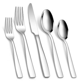 18/10 Stainless Steel Flatware, HaWare 40-Piece Silverware Set Service for 8, Fancy Tableware Cutlery Set for Home Restaurant, Include Knife Fork Spoon, Mirror Finish Eating Utensils, Dishwasher Safe